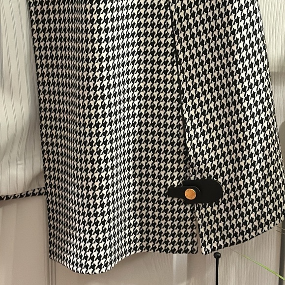 DKNY Women’s Houndstooth Cape-Sleeve Jacket w/Open Front Collarless Detail in XL - Picture 10 of 16